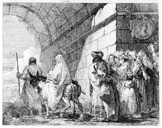 エジプトへの飛行、1750年頃